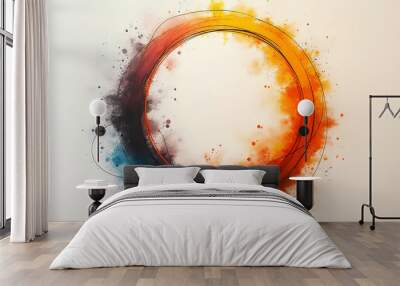 Circle abstract shape backgrounds painting line Wall mural