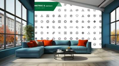 Abstract graphic geometric symbols and objects. Wall mural