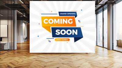 Coming soon banner template with editable text effect Wall mural