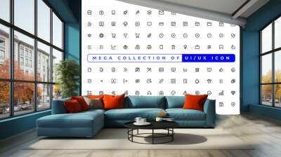 Mega set of ui ux icon set, user interface iconset collection. Wall mural