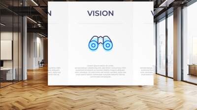 Mission, Vision and Values Infographic Vector template banner design. 3 steps infographic banner of company with Abstract icon and Modern flat design. Business vision presentation banner. Wall mural