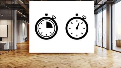 stopwatch icon in different style vector illustration. two colored and black stopwatch vector icons designed in filled, outline, line and stroke style can be used for web, mobile, ui Wall mural