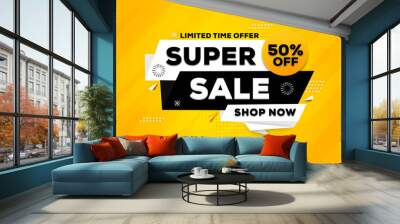 Super sale modern banner design, Limited time offer. Wall mural