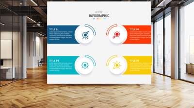 Three Step Infographic label design Vector template with line icons. process steps diagram, presentations, workflow layout, banner, flow chart, info graph vector illustration. Wall mural