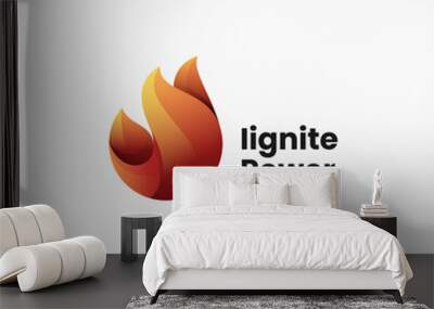 Vector Logo Illustration Ignite Gradient Colorful Style. Wall mural