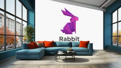 Vector Logo Illustration Rabbit Poly Colorful Style. Wall mural