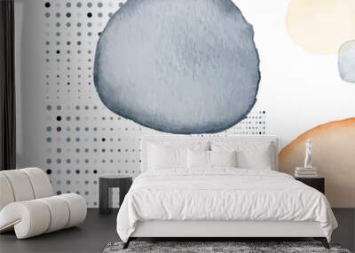 Abstract banner geometric modern design combined with watercolor background Wall mural