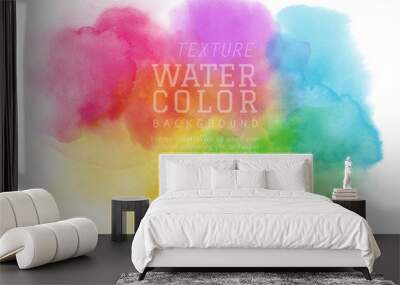 Abstract colorful watercolor brush for background Wall mural