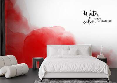 Abstract hand painted red watercolor Wall mural