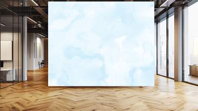 Abstract light blue watercolor stain for background Wall mural