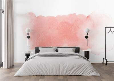 Abstract pink gradient watercolor stain on white background Wall mural