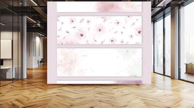 Set of pastel pink watercolor for horizontal background Wall mural