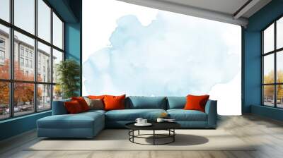 Soft blue and harmony background of stain splash watercolor Wall mural