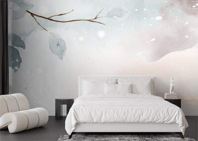 Winter watercolor abstract art on earth tone background Wall mural