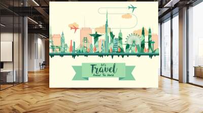 travel and tourism background Wall mural