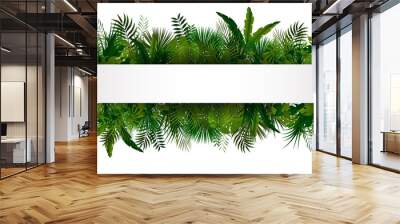 Tropical foliage. Floral design background Wall mural