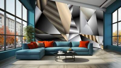 Abstract geometric background. vector gradient metal triangle Wall mural