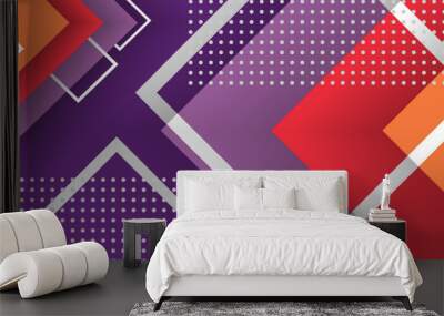 Abstract memphis background geometric elements. Modern vector design posters, covers, card designs. Wall mural