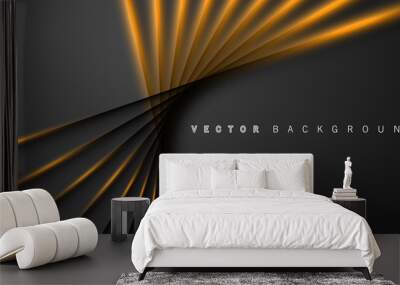 Gold light line shadow dark grey luxury background Wall mural