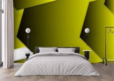 Vector Abstract Background Hexagon yellow light and shadow Wall mural