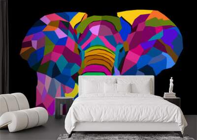 colorful elephant pop art pop art vector  Wall mural