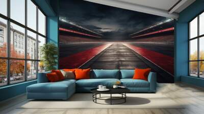 Formula 1 race track, super car on asphalt road, background banner or wallpaper Wall mural