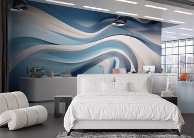 Modern luxury reception inside business office, waiting hall, stylish architecture Wall mural