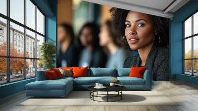 Portrait of African dark skin female business professional at office  Wall mural