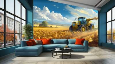 World farming and agriculture day, illustration concept of sustainable development goals and ecology Wall mural