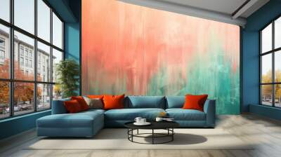 peach mint blur gradient  Wall mural