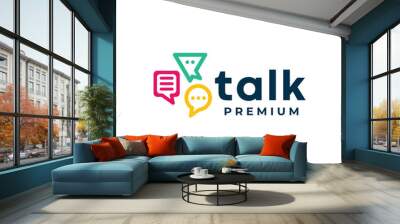 collection of chat balloon or talk colorful logo symbol icon vector template Wall mural