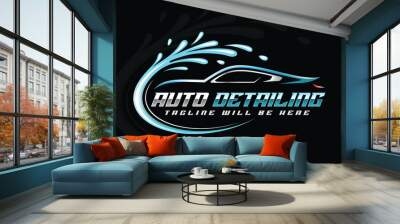 Auto detailing logo car detailing logo car wash logo car clean logo auto wash logo polish logo Wall mural