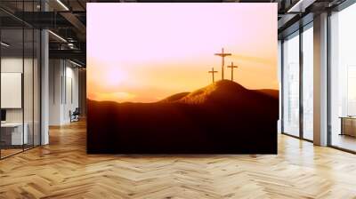 Light and Clouds on Golgotha Hill The Death and Resurrection of Jesus Christ and the Holy Cross
 Wall mural