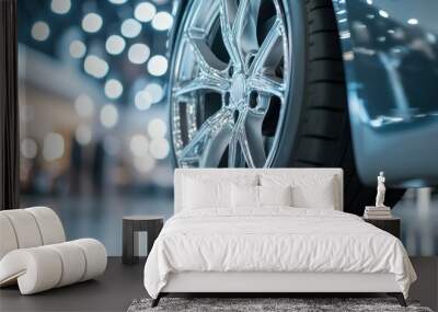 Close-up of a Shiny Car Wheel Wall mural