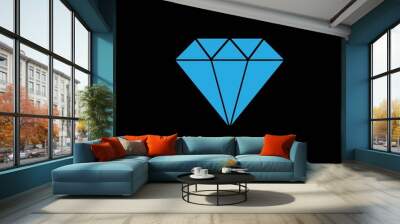 Illustration modern geometric blue diamond jewelry logo vector design  Wall mural