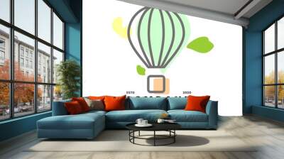 illustration modern minimalist vector air balloon transportation travel sign logo design Wall mural