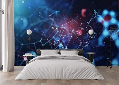 Rendering abstract medical element futuristic geometric background. Generated AI image Wall mural