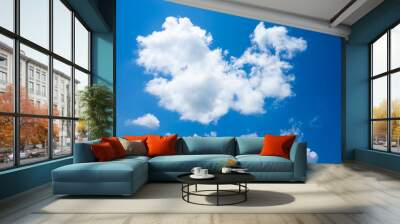 Beautiful white clouds with blue sky background. Wall mural