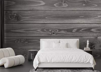 Natural background of wooden dark plank boards horizontal Wall mural