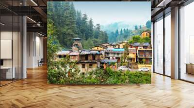 Jageshwar Temple and giant deodars at the background in Almora, uttarakhand. Wall mural