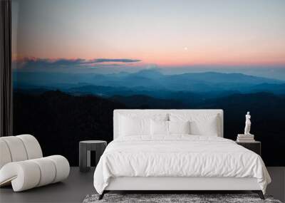  Sunrise above the fog ,Flying above the clouds sunrise and fog Wall mural