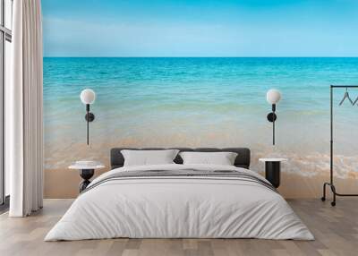 Beach, sea and sky at a sunny day on a tropical island Wall mural