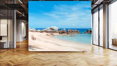 tropical beach and blue sea in summer Wall mural