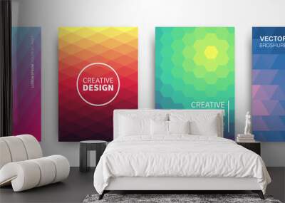 Modern summer futuristic abstract geometric covers set Wall mural