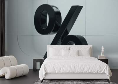 3D percentage symbol with white background Wall mural