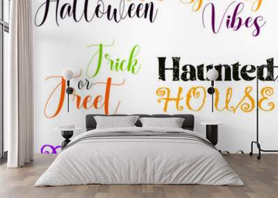 Happy halloween typography lettering, text design,for poster,banner,background,greeting cards,textile,gifts, Wall mural