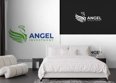 logo illustration vector graphic of angel investment. suitable for investment, financial company, etc. Wall mural