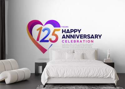 125 year anniversary logo icon design template Wall mural