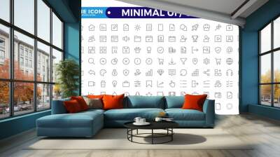 Best collection of ui ux icon set, user interface icon set collection.Basic User Interface Essential Set.Line Outline Icons. For App, Web, Print. Editable stroke outline icon. Wall mural