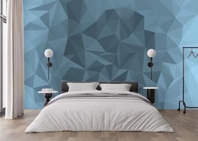 Blue dark grey vector polygons wallpaper background Wall mural